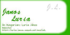 janos luria business card